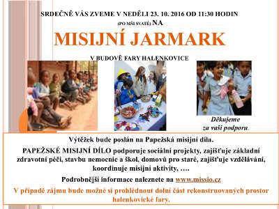pozvánka na misijní jarmark misijní jarmark